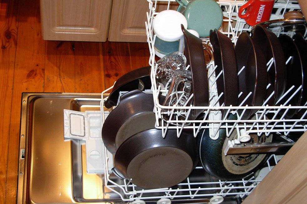 top view of a dishwasher